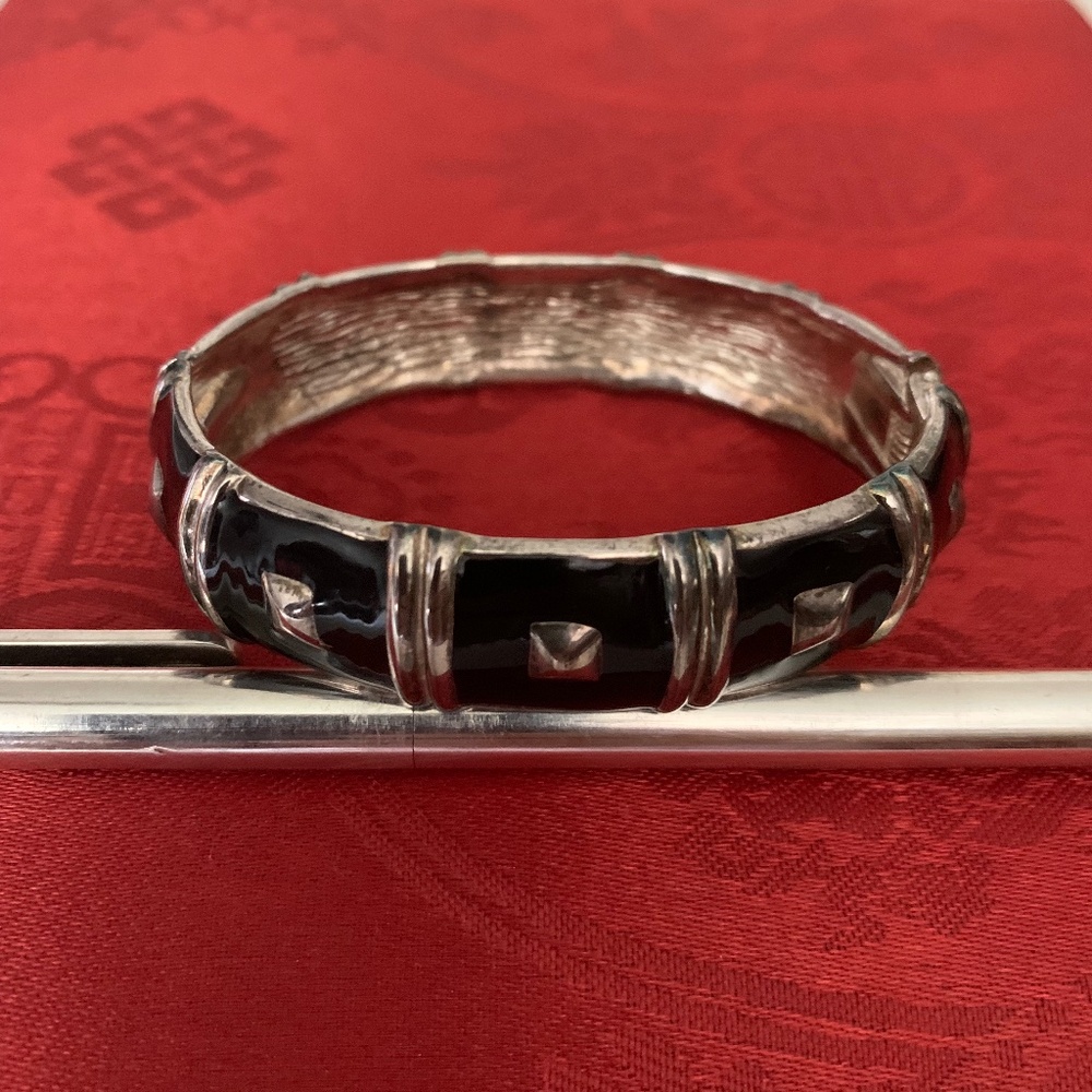 Black and Silver Enamel Bracelet